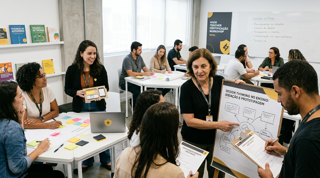 Workshop de certificação de professores HACK TEACHER com metodologia Design Thinking